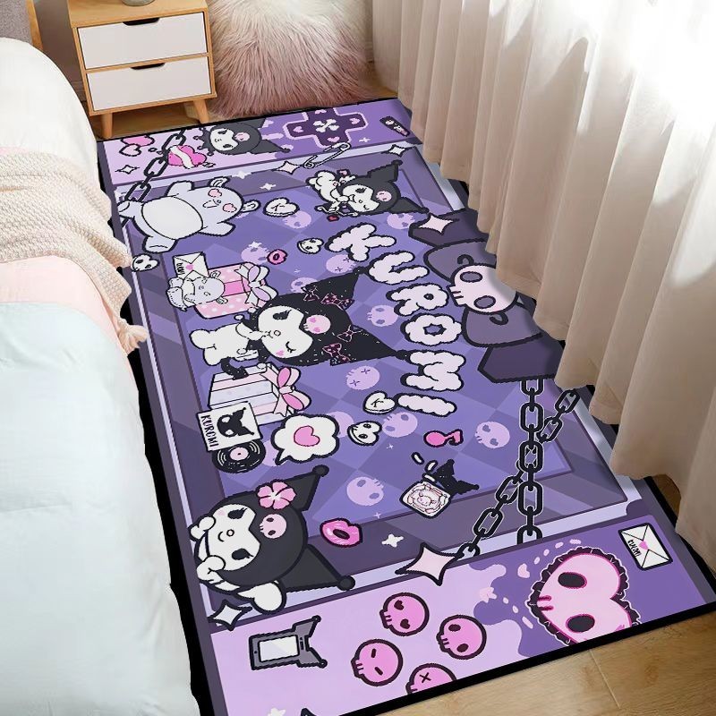 พรมปูพื้น ลายการ์ตูน Sanrio Kuromi น่ารัก สําหรับตกแต่งหน้าต่าง ข้างเตียง