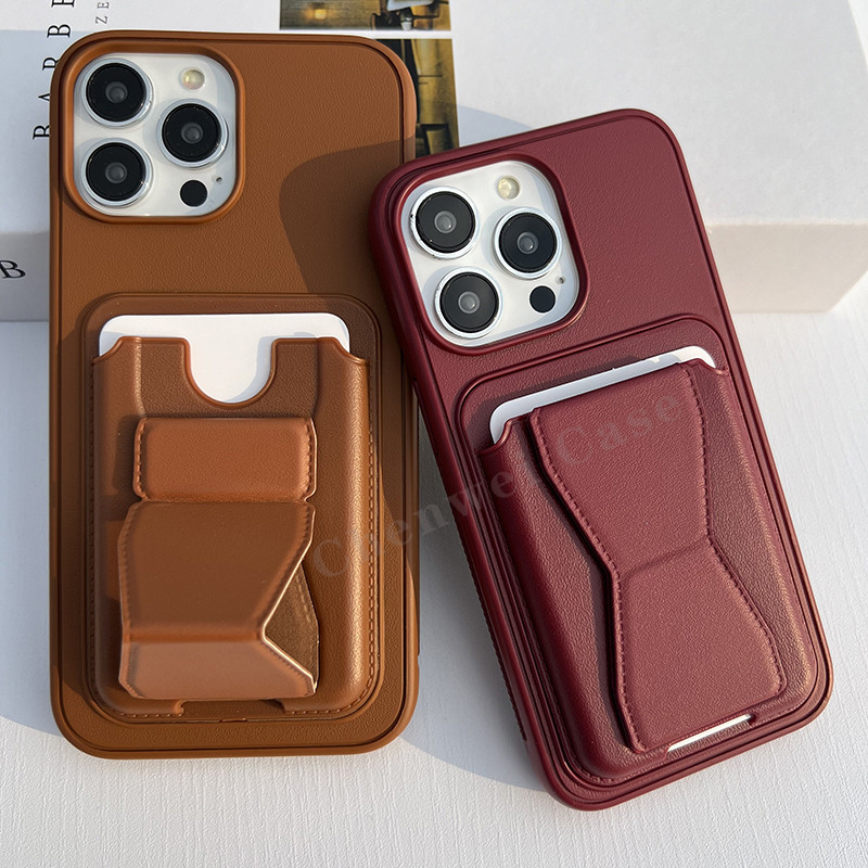 กันกระแทก Hard Case พร้อมช่องใส่การ์ดสําหรับ iPhone 16 16Promax 15Promax 15 15Pro 14 14Pro 14Promax 13Pro 13Promax 17 12Promax 11 11Promax X Xr Xsmax 14Plus สีน้ําตาล