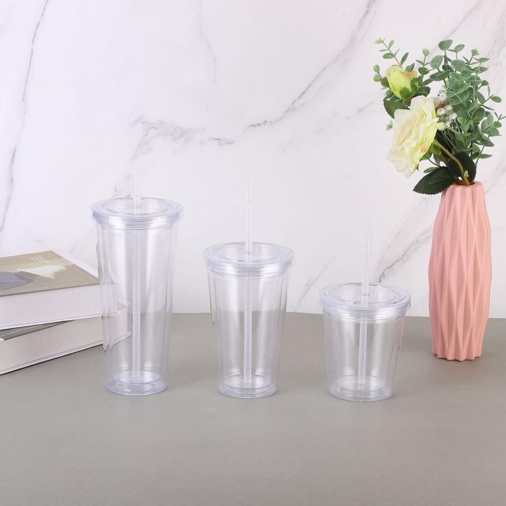 Kentontllb ขวดน้ํา, แก้วน้ําใส 350/450/650 มล., ถ้วยสมูทตี้พร้อมฝาปิดและฟางพลาสติกสองชั้นถ้วยกาแฟเย็นนม - รูปที่ 4