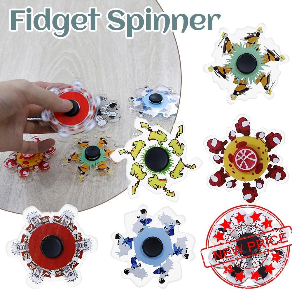 ของเล่น Fidget Spinner Naruto Among Us Goku Spinning สําหรับเด็ก W0X5