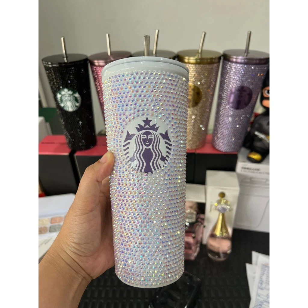 แก้วเก็บความเย็น [สินค้าถ่ายจากงานจริง] แก้ว Starbuck x Blackpink รุ่น Limited งานแต่งเพชรสวยมากกกก...  สแตนเลส 304