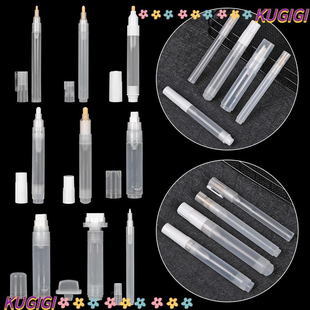 Kugigi หลอดเปล่า พลาสติก เติมหมึกได้ อุปกรณ์เสริม สําหรับปากกาเพ้นท์สี