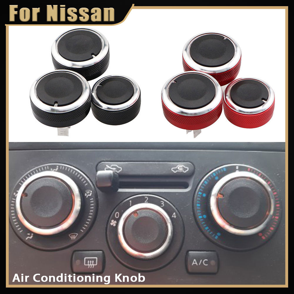 ลูกบิดปุ่มเครื่องปรับอากาศรถยนต์ AC สําหรับ Nissan TIIDA NV200 LIVINA 2004-2010 Geniss Sylphy 2012 3 ชิ้น ต่อชุด