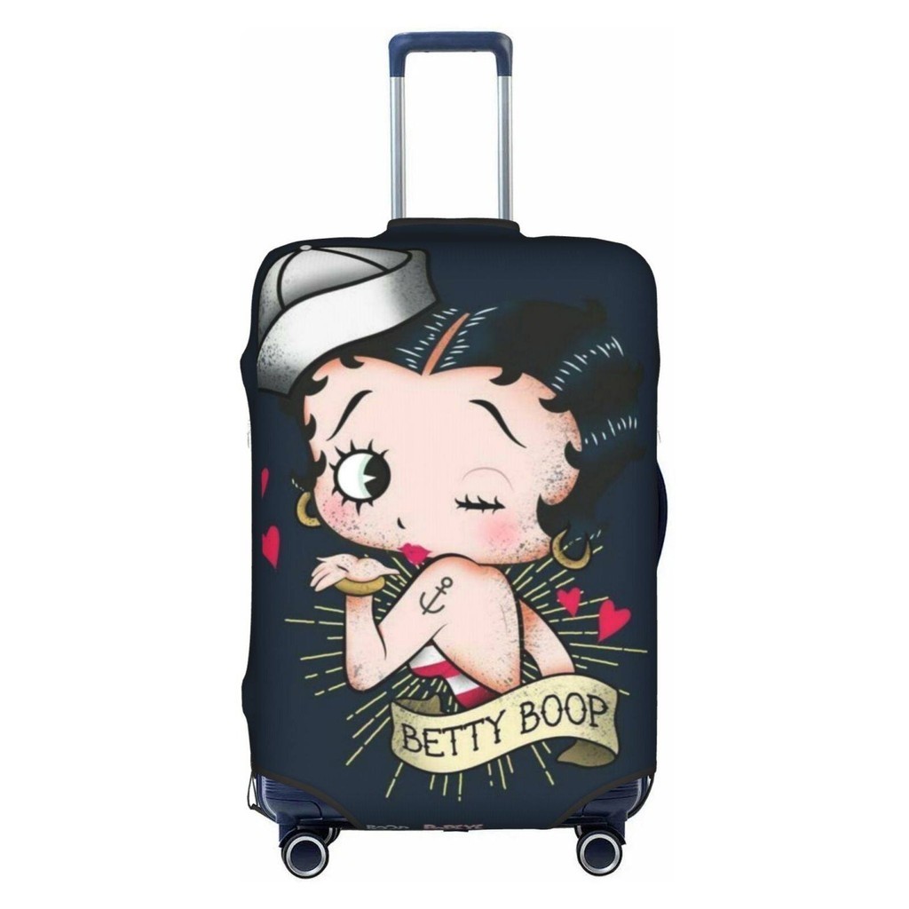 Betty Boop ผ้าคลุมกระเป๋าเดินทาง ลายการ์ตูนน่ารัก ซักทําความสะอาดได้ สําหรับกระเป๋าเดินทาง ขนาด 18-32 นิ้ว