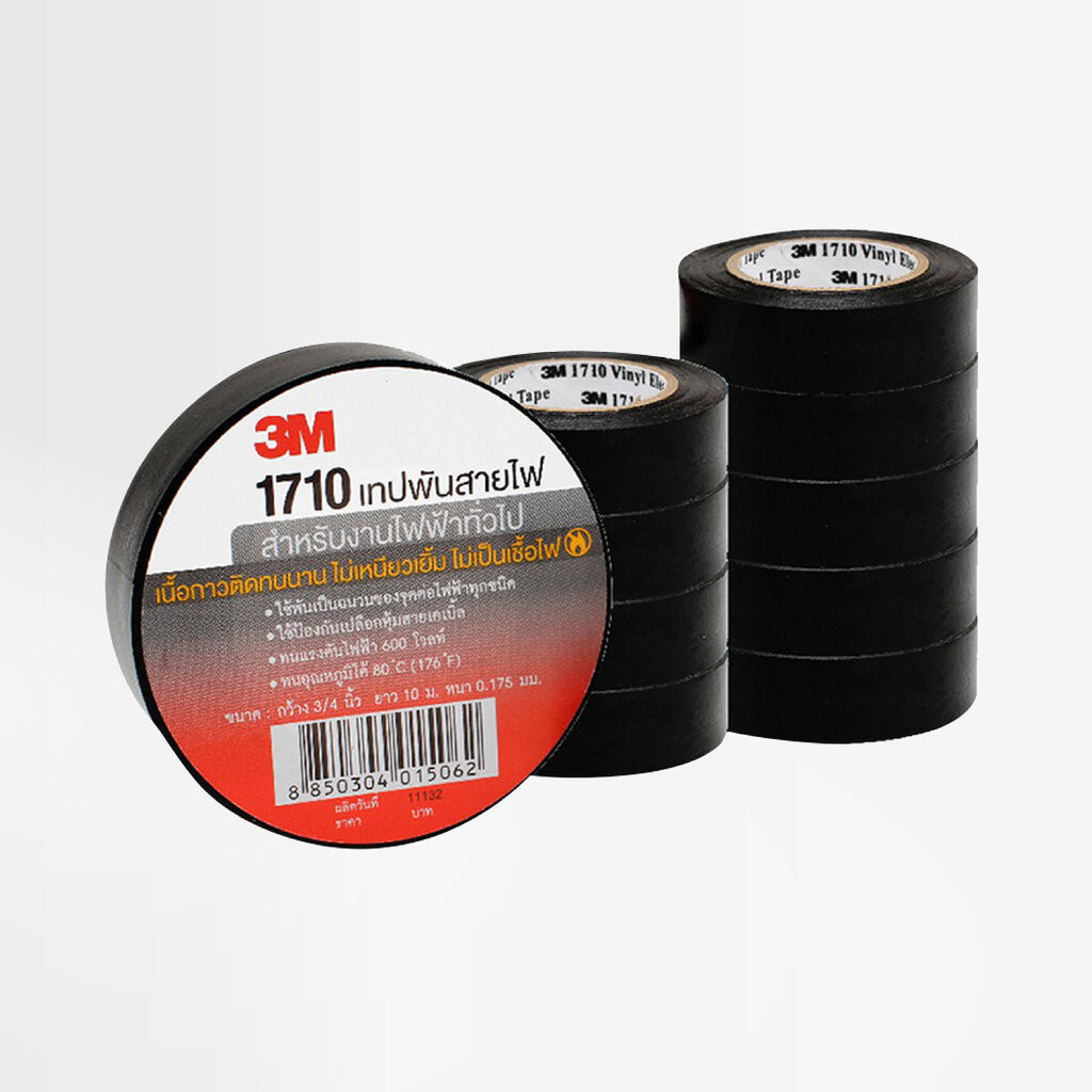 3M เทปพันสายไฟ สีดำ 3/4" x 33 ft #1710