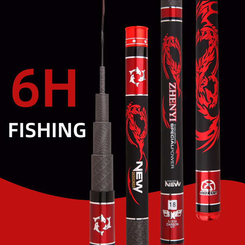 F002 ใหม่ เบ็ดตกปลา คันเบ็ดคาร์บอน 6H อุปกรณ์ตกปลา สินค้ามีพร้อมส่ง