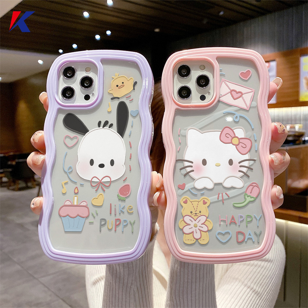 เคสโทรศัพท์มือถือ แบบใส กันกระแทก ลายการ์ตูน Pochacco Hello Kitty สําหรับ IPhone 11 12 13 14 15 PRO MAX XR XS MAX 6 7 6S 8 14 15 Plus 6SPlus 7Plus 6Plus 8Plus 14Plus 15Plus XSMAX SE 2020