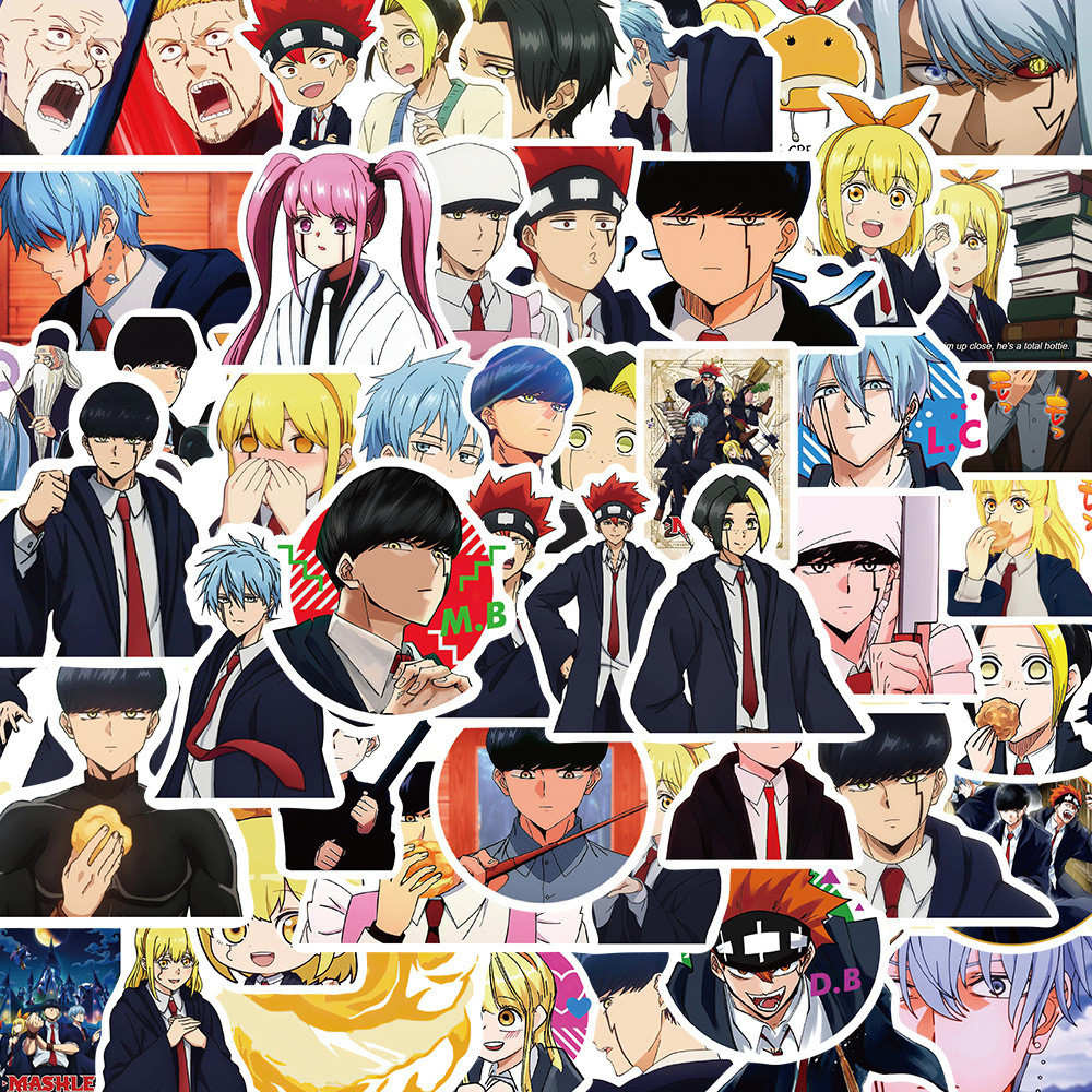 Mashle: สติกเกอร์ PVC กันน้ํา ลายการ์ตูนญี่ปุ่น สําหรับติดตกแต่งกล้ามเนื้อ 50 ชิ้น