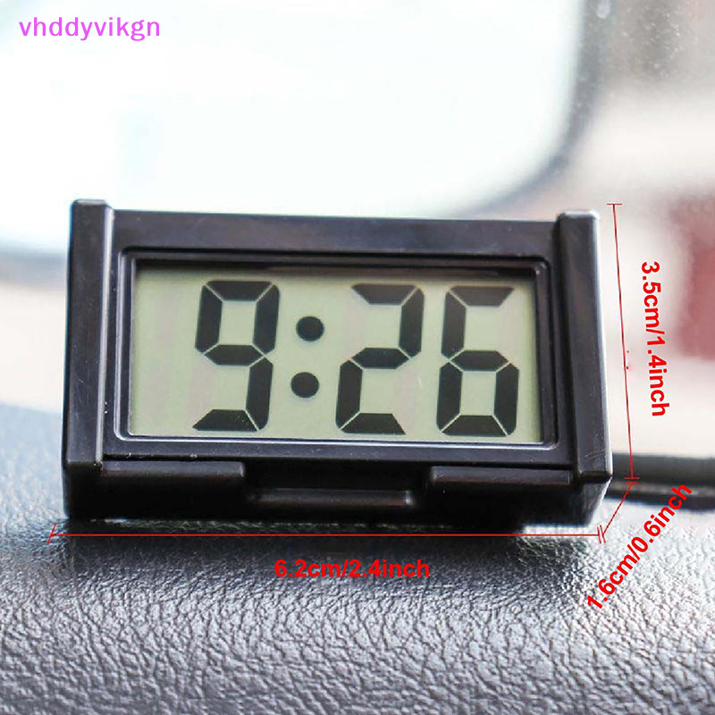 Vhdd นาฬิกาดิจิทัล มีกาวในตัว หน้าจอ LCD ขนาดเล็ก สําหรับติดรถยนต์