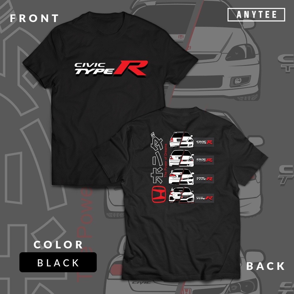 นิสิต เสื้อยืด เสื้อยืด พิมพ์ลายรถยนต์ Honda Civic Type R EK FD FC Turbo JDM THDM ANYTEE_07