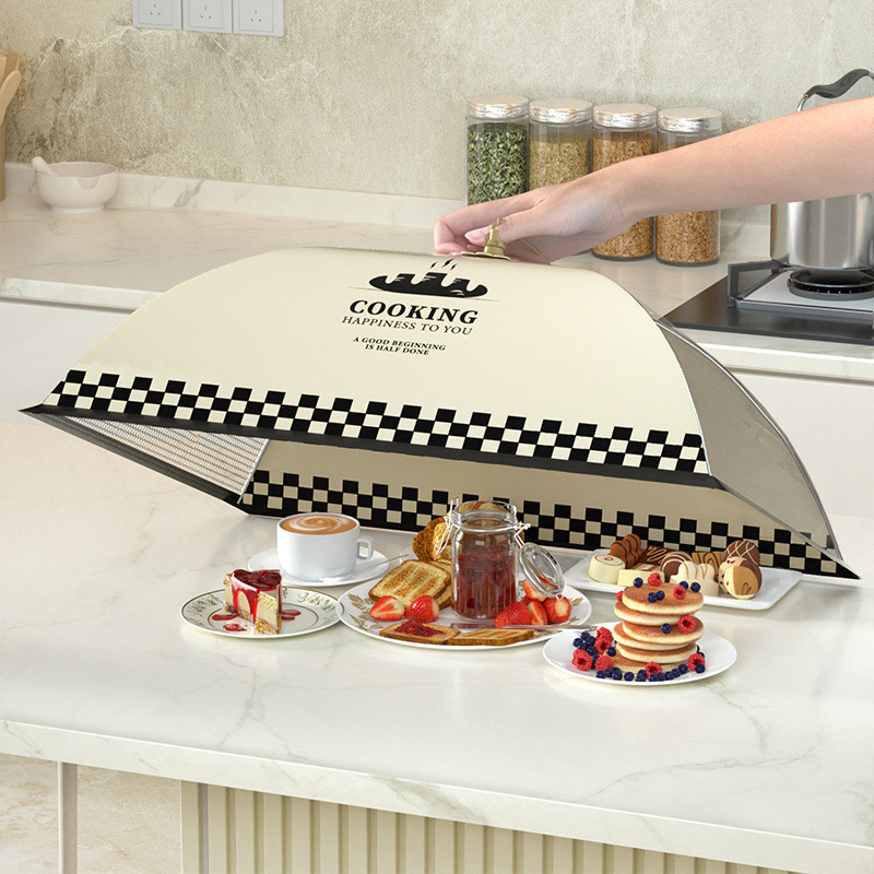 พร้อมส่ง🔥 ฝาชีครอบอาหาร มุ้งครอบอาหาร ช่วยป้องกันแมลง ป้องกันฝุ่น ป้องกันแมลงวันและยุง ใช้ซ้ำได้ ฝาชีครอบอาหารพับได้ - รูปที่ 6