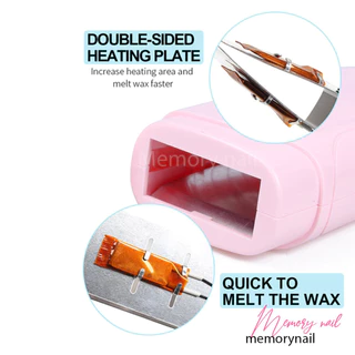 เครื่องอุ่นแว็กซ์แท่ง 2หัว สีชมพู สำหรับอุ่นแว๊กซ์กำจัดขนแบบแท่ง Strip wax (สีชมพู แท่งคู่ พร้อมฐาน)