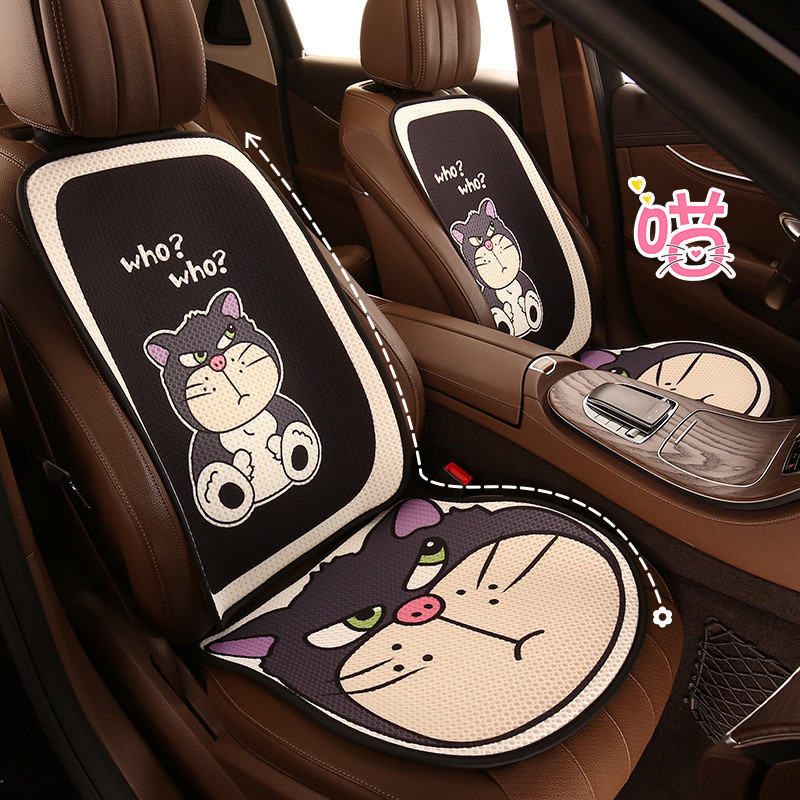 New style Cute Cat Car Seat Cushion Four Seasons Universal Breathable Cartoon Cute Cooling Mat for Summer Small Waist Internet Celebrity Goddess Style Seat Seat Cover Fashionable car seat cushion car interior accessories 2fMI