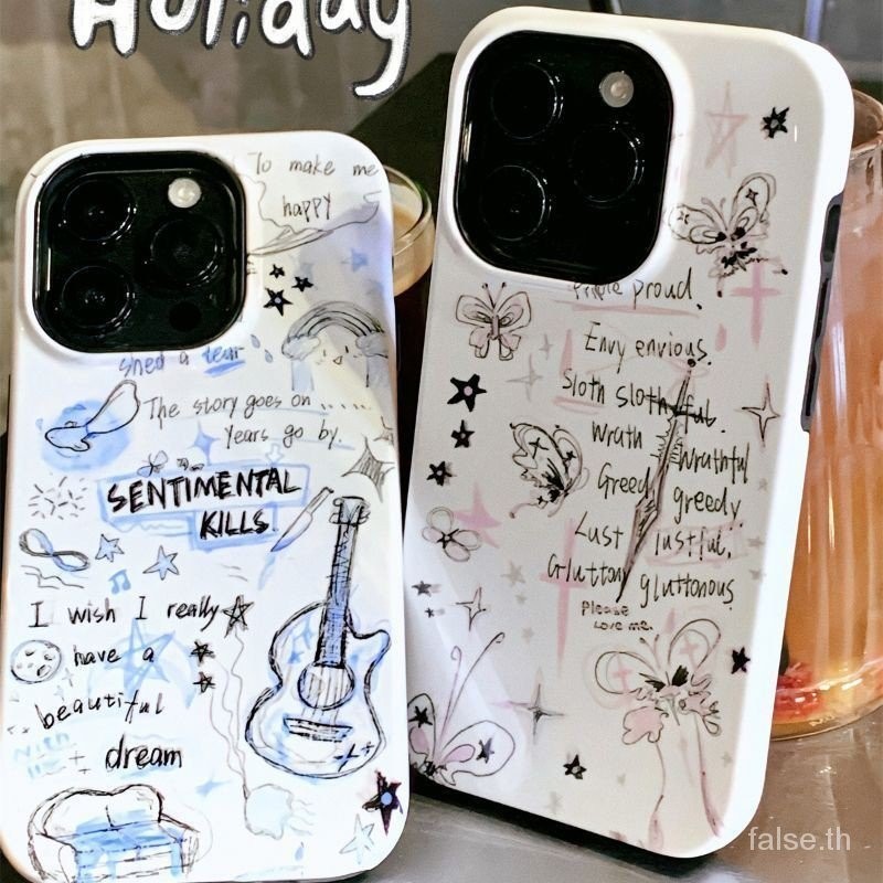 เคสโทรศัพท์มือถือแบบแข็ง กันกระแทก กันรอยเลนส์ ลายผีเสื้อ สําหรับ iPhone 11promax 11 12 13 promax 14promax 15promax 13pro xr xsmax 7 8 plus 11pro 14pro