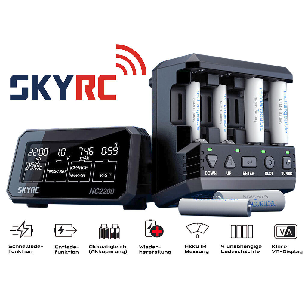 SkyRC NC2500 Pro NC2200 NC1500 AA/AAA เครื่องชาร์จถ่าน แบตเตอรี่ 6 ช่อง รองรับ NiMH NiCD charger discharge