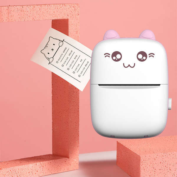 เครื่องปริ้นเตอร์ พกพา 【Xunchen Mini Printer】มัลติฟังก์ชั่น HD เครื่องพิมพ์คําถามผิด Small Photo Meow Meow การบ้านของนักเรียนการคัดลอกการตกแต่งสิ่งประดิษฐ์ราคาถูก Gugu Pocket Inkless Learning Label Printer