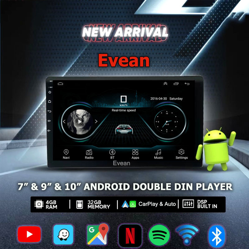 จอแอนดรอย Ram 4+Rom 32 Double Din 7/9/10 นิ้ว Android12 4Core Carplay Android วิทยุรถยนต์ GPS นําทาง เครื่องเล่นในรถยนต์