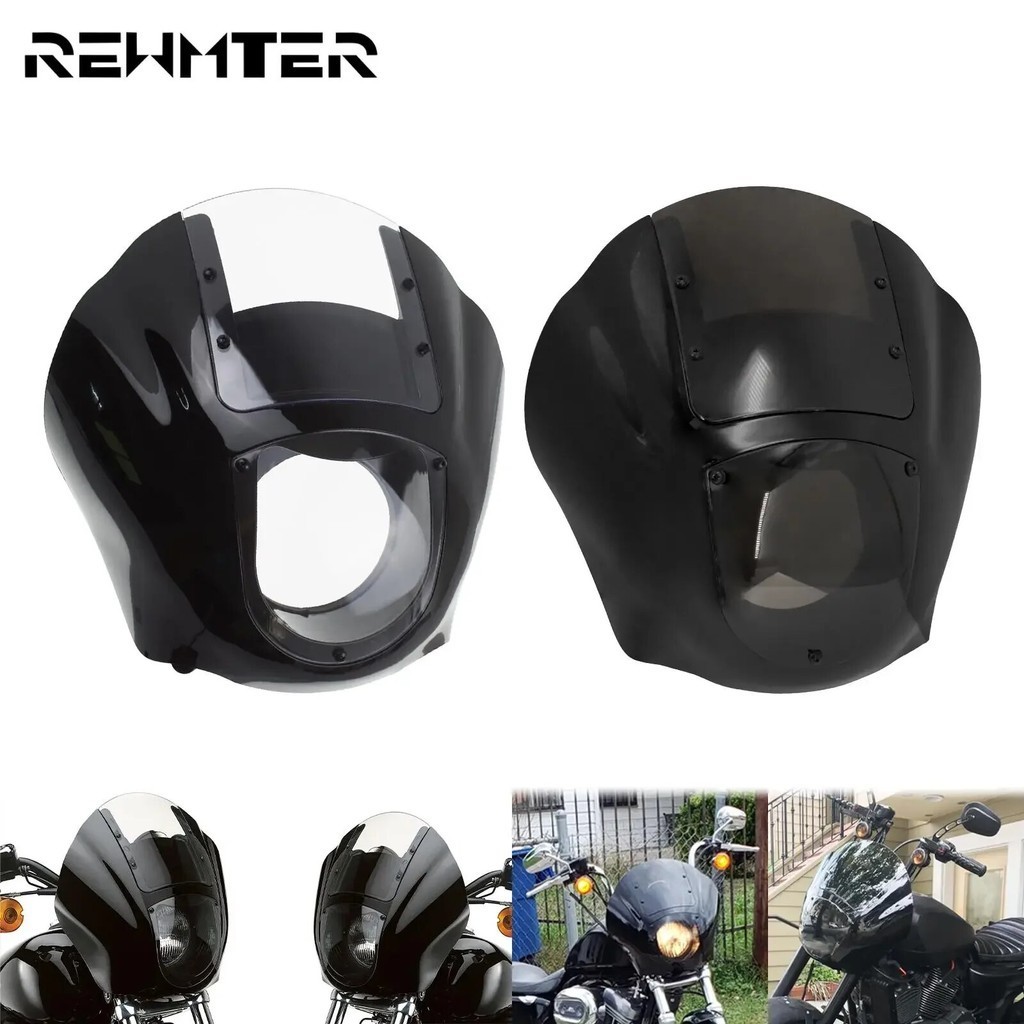 RE Motorycle Headlight Fairing Mask Cowl Quarter Fairing Windshield Windscreen For Harley Sportster XL 883 1200 Dyna Str