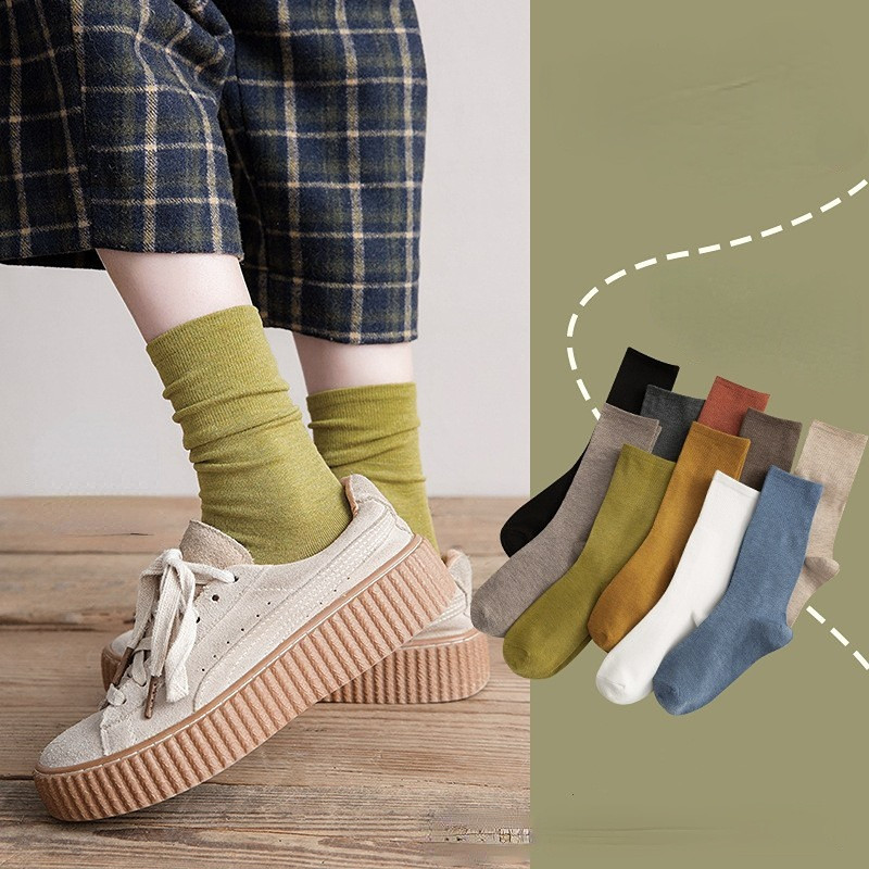 ถุงเท้า ผ้าฝ้าย ทรงหลวม มีสีต่างๆให้เลือก และญี่ปุ่น สําหรับผู้หญิง