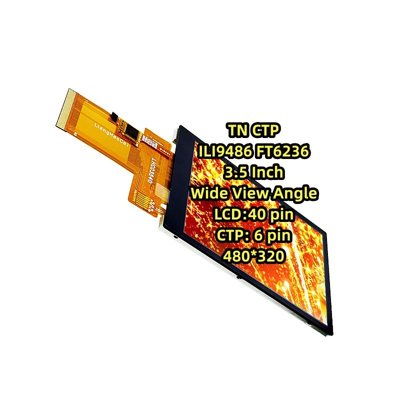 TN 3.5 CTP ILI9486 FT6236 40p consumption electronic good sale Wide View Angle 320*480