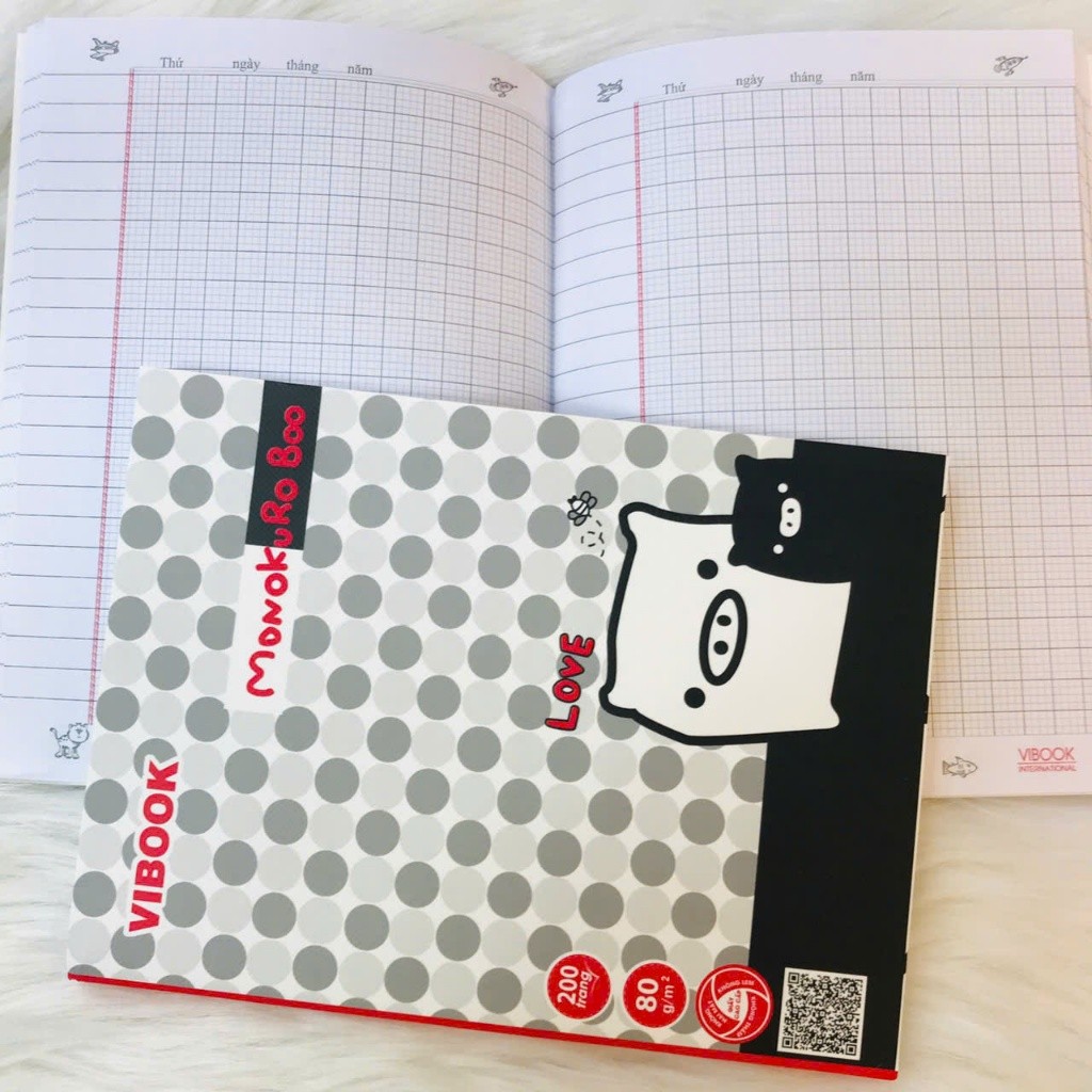 ชุดสมุดโน๊ตนักเรียน 5 เล่ม 200 หน้า 4 oly ViBook Pig 80mg (NHAN VAN) (tritin.gift.decor)