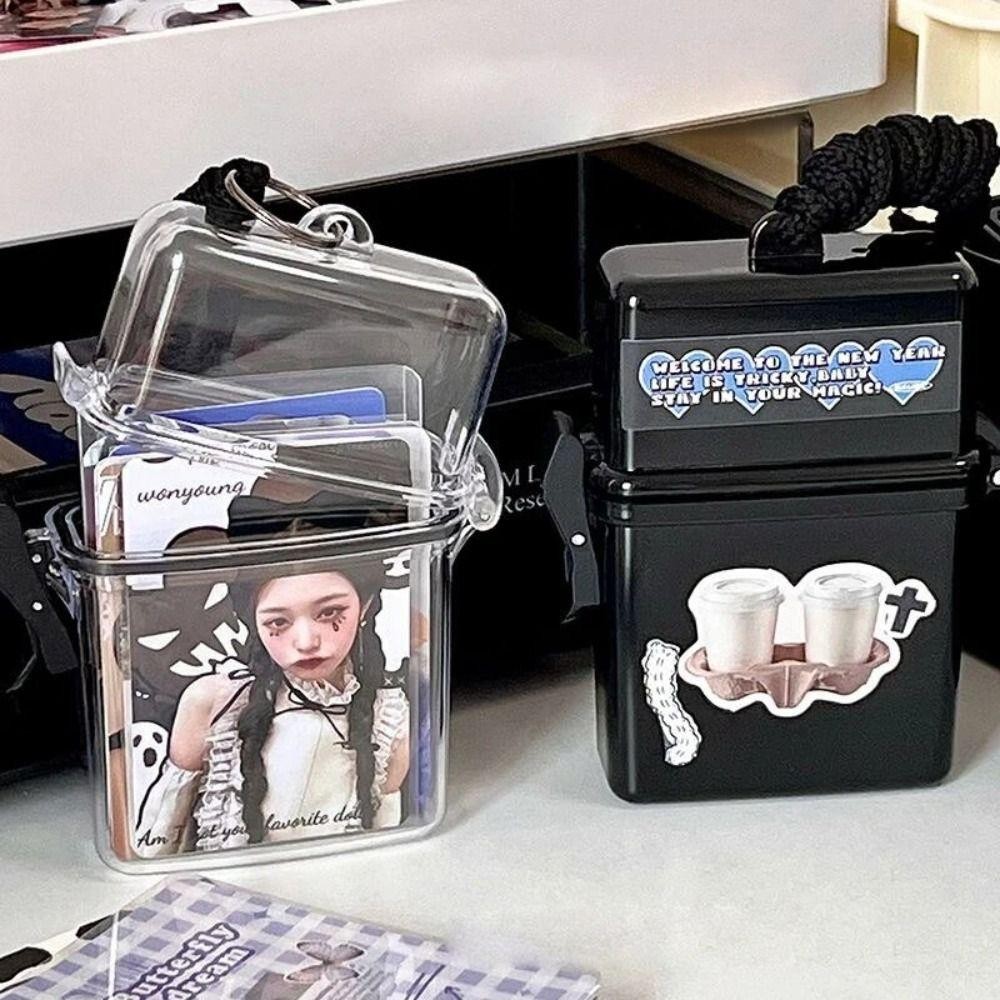 Bandolera Photo Card Holder คอนเทนเนอร์,ปิดผนึกแบบพกพา Photocards กล่องเก็บ,Kpop Idol Card Sleeve อัลบั้มกันน้ํา