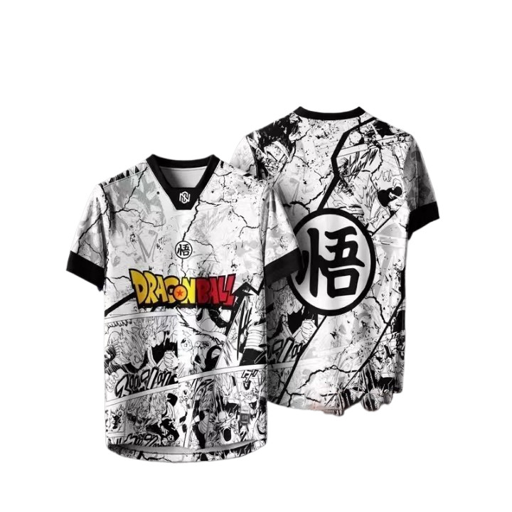 Jersey dragon ball edition nfl koler อะนิเมะ tshirt ชายแขนสั้น retro collar full sublimation ไมโครไฟ