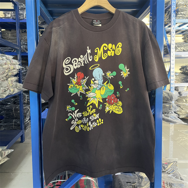 新款潮流时尚we พาบาปของคุณบนคางของคุณMX6水洗เสื้อยืด T