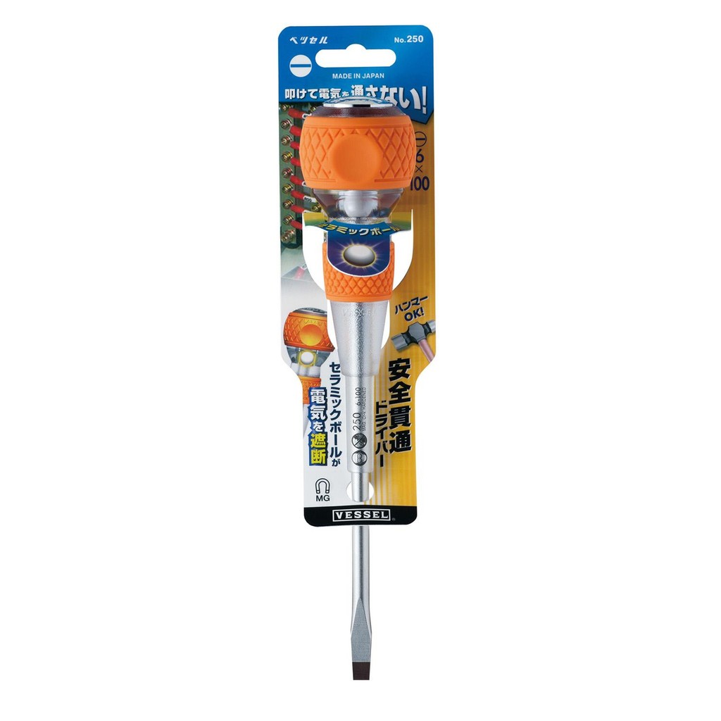 Vessel ไขควงอลตอกได้สำหรังานไฟฟ้า No.250 หัวแน -6 x100