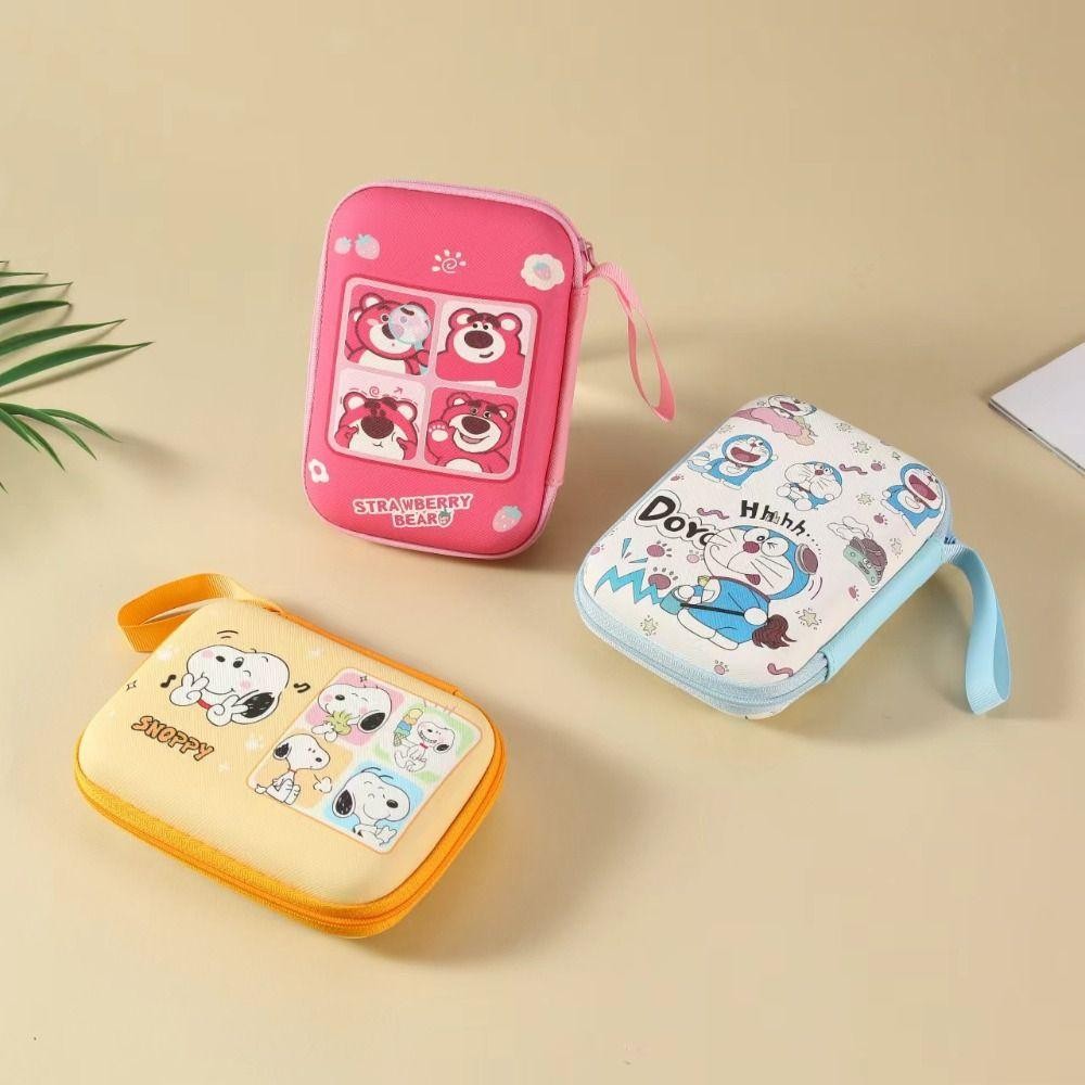 โมลิลี่เอชดี สายชาร์จฝาครอบป้องกัน,กล่องเก็บสายเคเบิลข้อมูลสี่เหลี่ยม ปู่,แฟชั่นการ์ตูนความจุขนาดใหญ่ลิปสติกการ์ดเหรียญออแกไนเซอร์สําหรับเดินทา