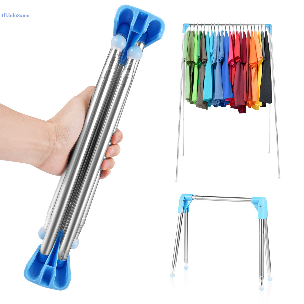 ถูกที่สุด Portable Travel  Garment Rack, 13-28inch Retractable Clothes Drying Rack, Collapsible Floor Stand🔥COD