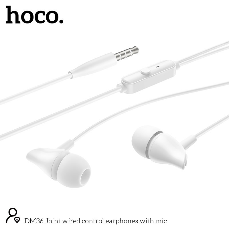 HOCO DM36 หูฟังอินเอียร์ พร้อมไมโครโฟน เสียงคมชัด ควบคุมเพลง & รับสายได้ หูฟังมีสาย หูฟังมีไค์ hc8