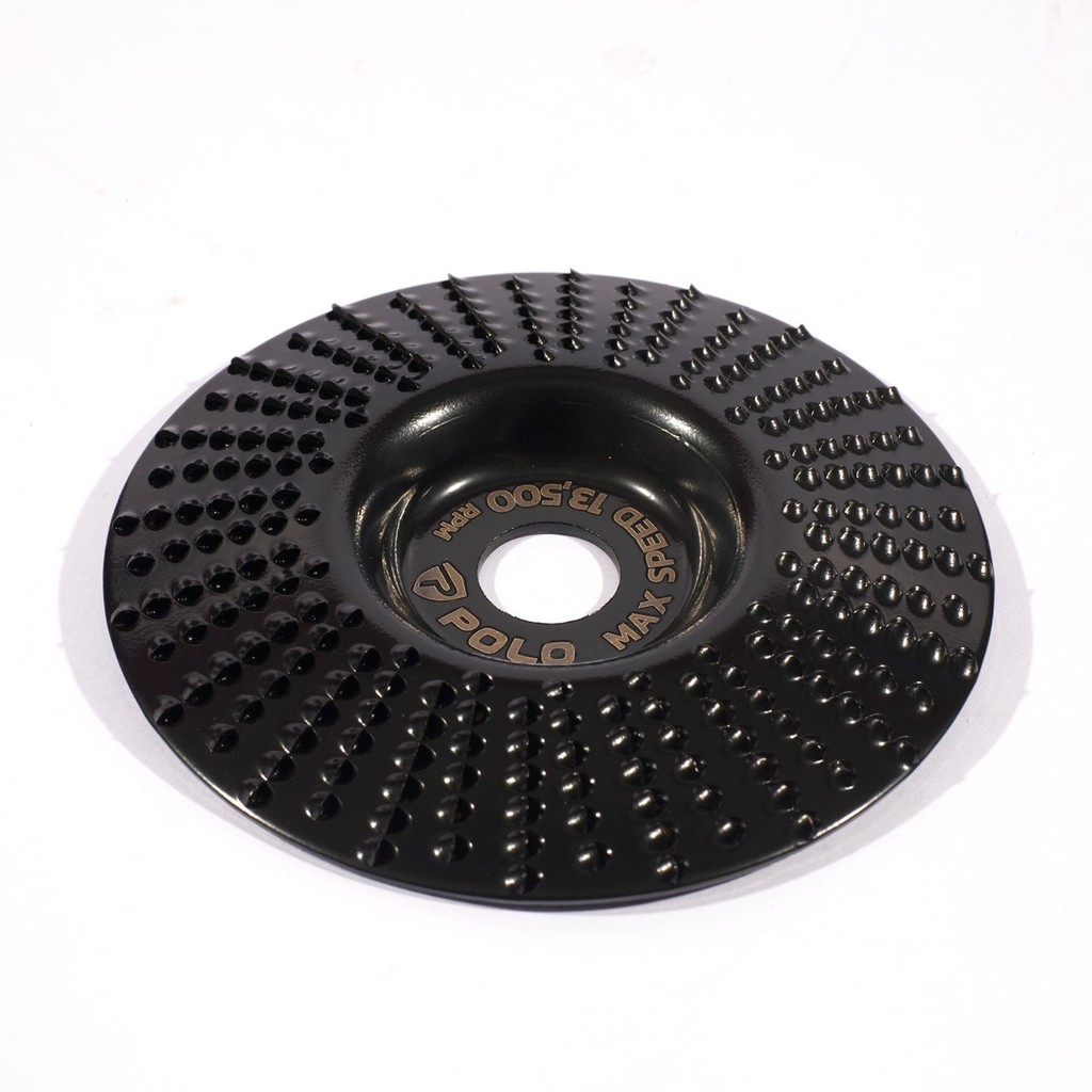 POLO ใบเจียไม้ ขนาด 4 นิ้ว แบบเอียง รูกลาง 16 มม. สำหรับขัดแห้ง ใช้สำหรับงาน เจียขุดคว้านไม้ ลบมุม แต่งขอบ (โปโล) - รูปที่ 2