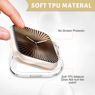 TPU กรณีปกอ่อน for Apple Watch Series 11 10 46 มม. 42 มม ซิลิโคนโดยไม่มีฟิล์มป้องกันหน้าจอ อุปกรณ์เสริมกันชน