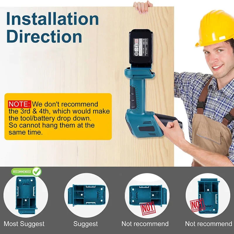 1/3 ชิ้นแบตเตอรี่เครื่องมือผู้ถือแบตเตอรี่ Wall Mount สำหรับ Makita/DEWALT/Milwaukee 18V แบตเตอรี่ Rack เครื่องมือ - รูปที่ 3