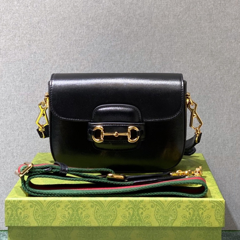 【พร้อมกล่องของขวัญ สีเขียว】 Gucci กระเป๋าสะพายไหล่ หนัง 100% ขนาดเล็ก สําหรับผู้หญิง 1955