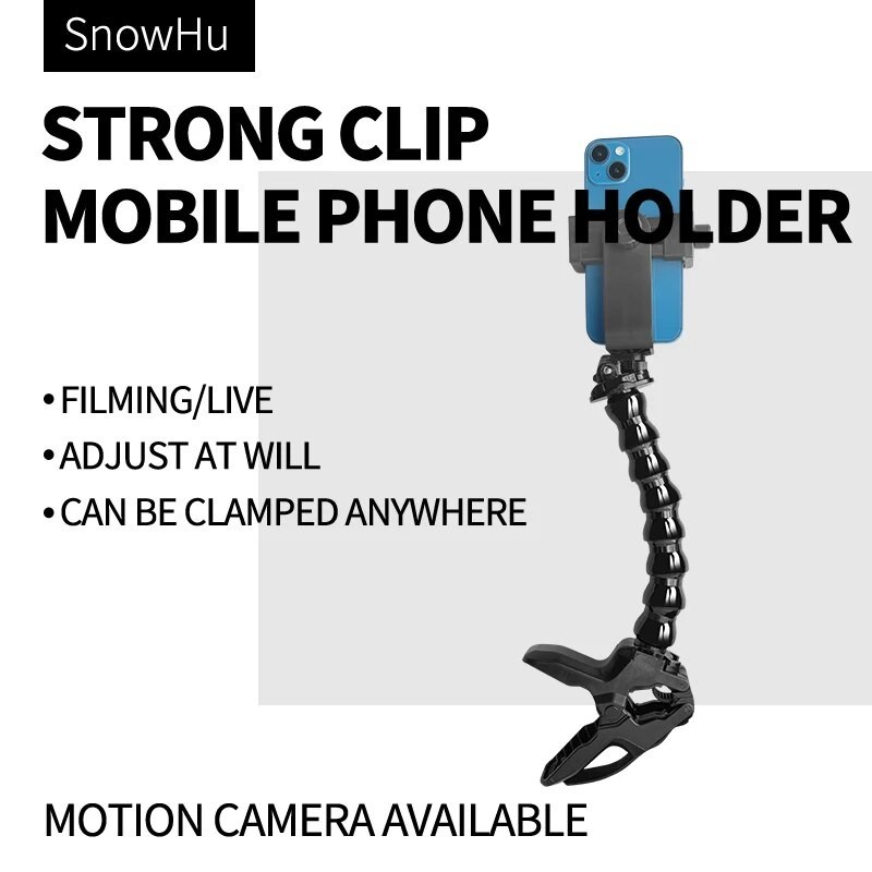 Flex Clamp Mount with Flexible Adjustable Gooseneck Cell Phone Clip Action Camera POV for Huawei Sam