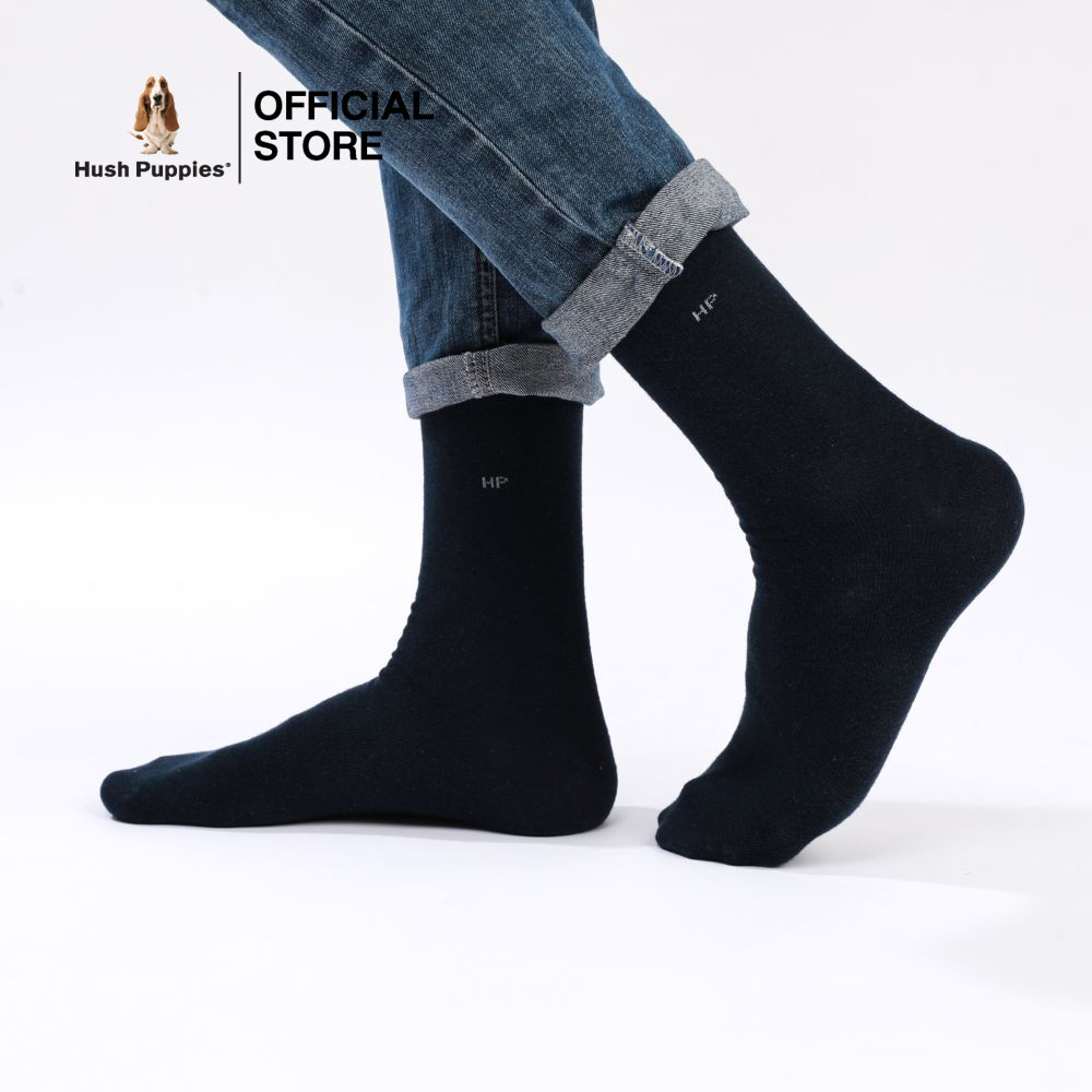 Hush Puppies Sock ถุงเท้า รุ่น HU HXBB01 สีดำ ข้อยาว (แพ็ค3ชิ้น)