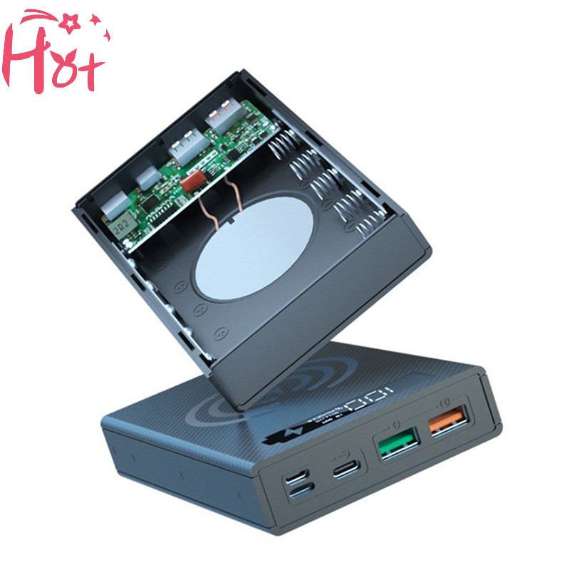 GE DIY ที่ถอดออกได้มือถือ power 5*18650 Case Wireless Charger Square
