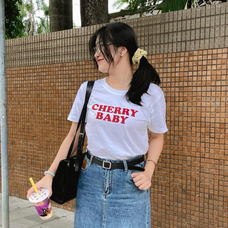 [ส่งจากโรงงาน]ออก24ชั่วโมง Angle House เสื้อยืด cherry baby *☺︎︎|