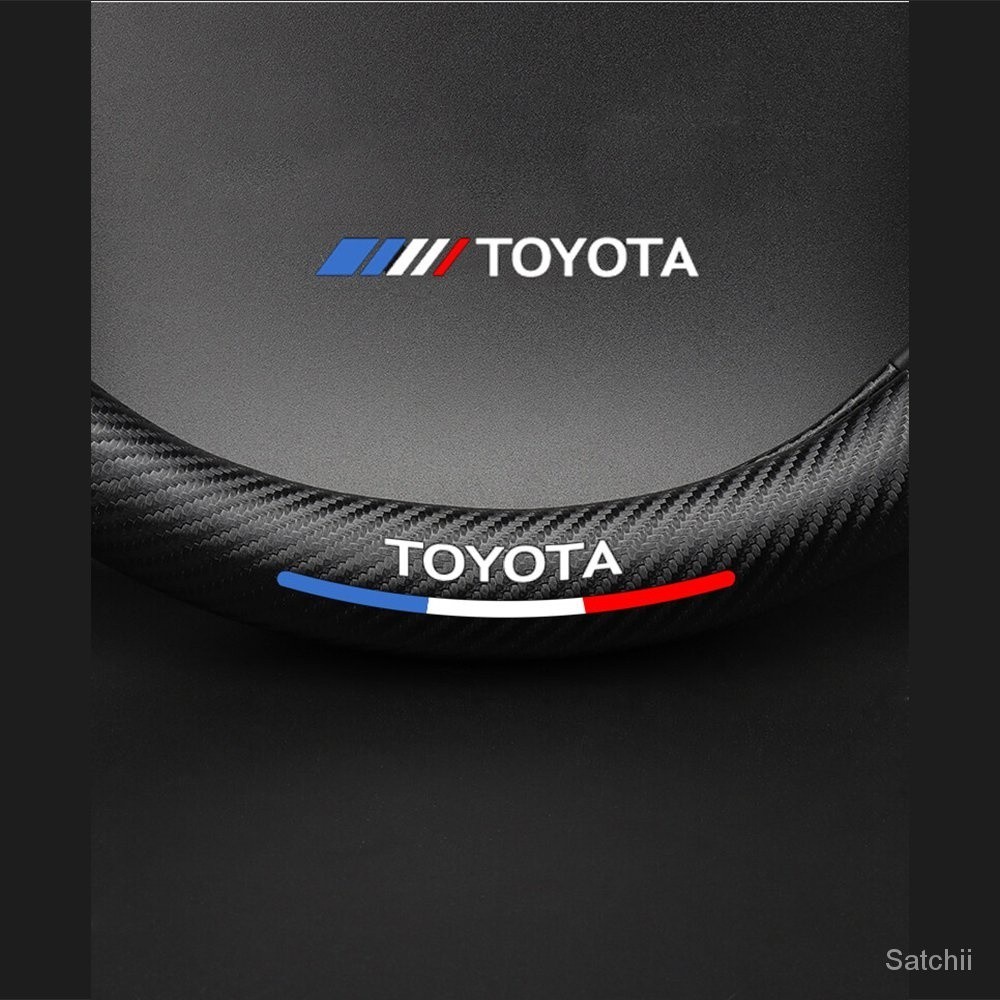 COD Toyota หุ้มพวงมาลัยรถยนต์ ปลอกหนังหุ้มพวงมาลัยรถยนต์คาร์บอนไฟเบอร์ 38ซม. สําหรับ โตโยต้า ปลอกห
