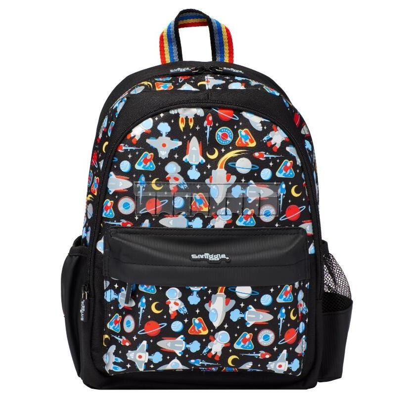 🎒Smiggle Backpacks Nursery bag กระเป๋าเป้ 🎒สมิกเกอร์ ขนาด 14-15 นิ้ว ลาย Name-จรวดอวกาศ พร้อมส่งในไทย 🛻