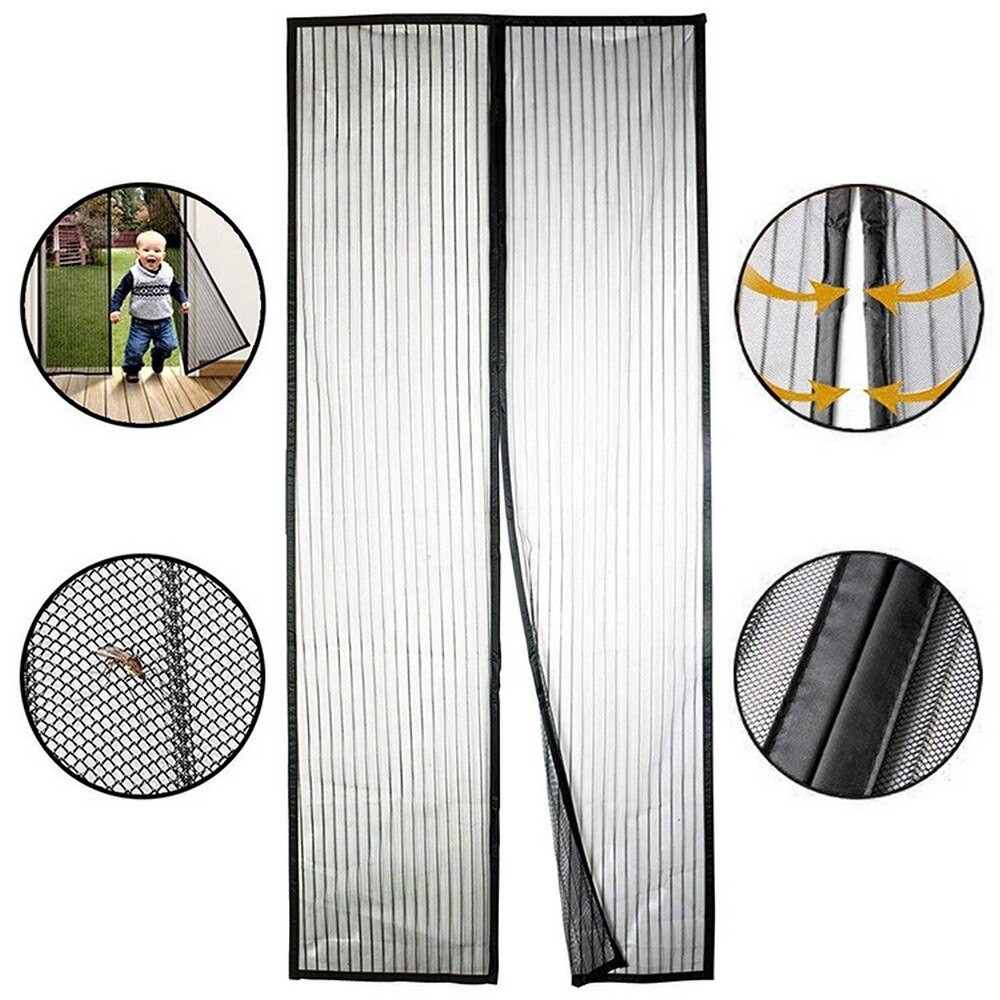 ม่านประตู 90 x 210 ซม./140 x 240 ซม. ม่าน ม่านประตู ม่านประตูกันยุง Magic Mesh Mosquito Door Mesh สินค้าพร้อมส่ง