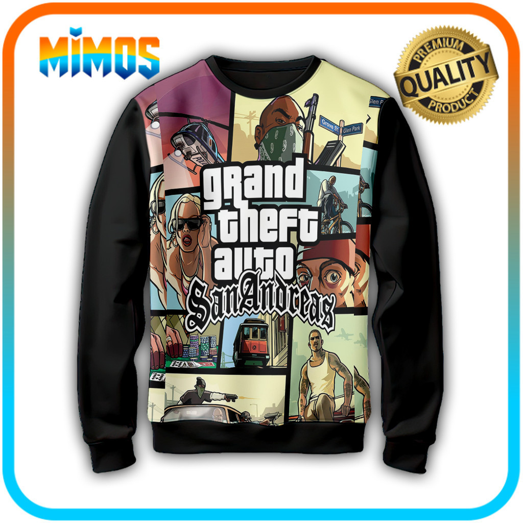 เสื้อกันหนาวเด็กเสื้อแจ็คเก็ตเด็กอะนิเมะเกมGta San Andreasเสื้อผ้าเด็กGta San Andreas 1_SW - MIMOS