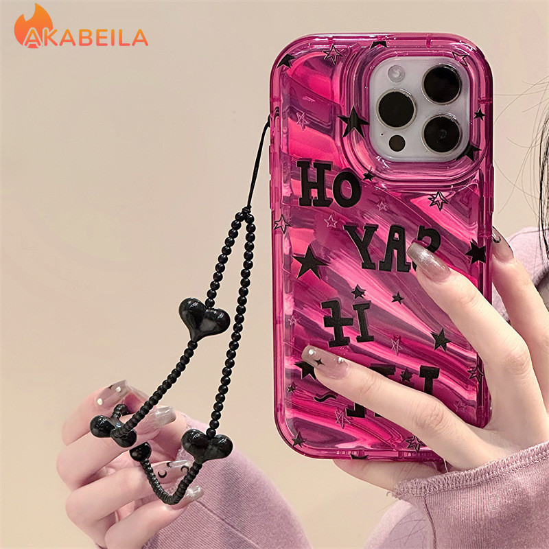 For เคสไอโฟน11 กระจกกระดาษสร้อยข้อมือสำหรับiPhone 11 12 13 14 15 Pro Max 6S 7 8 Plus XS Max XR SE ครอบคลุมซิลิโคนปลอก
