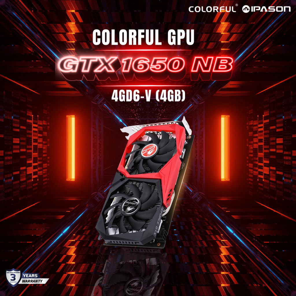 COLORFUL GPU การ์ดจอ การ์ดแสดงผล รุ่น GeForce GTX 1650 NB 4GD6-V (4GB) คอมพิวเตอร์ เล่นเกม รับประกัน 3 ปี โดย IPASON