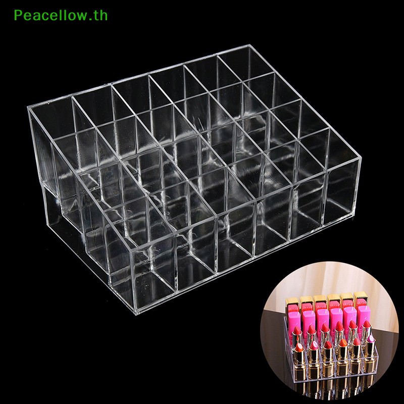 Peacellow กล่องอะคริลิคใส 24 ช่อง สําหรับใส่เครื่องสําอาง ลิปสติก