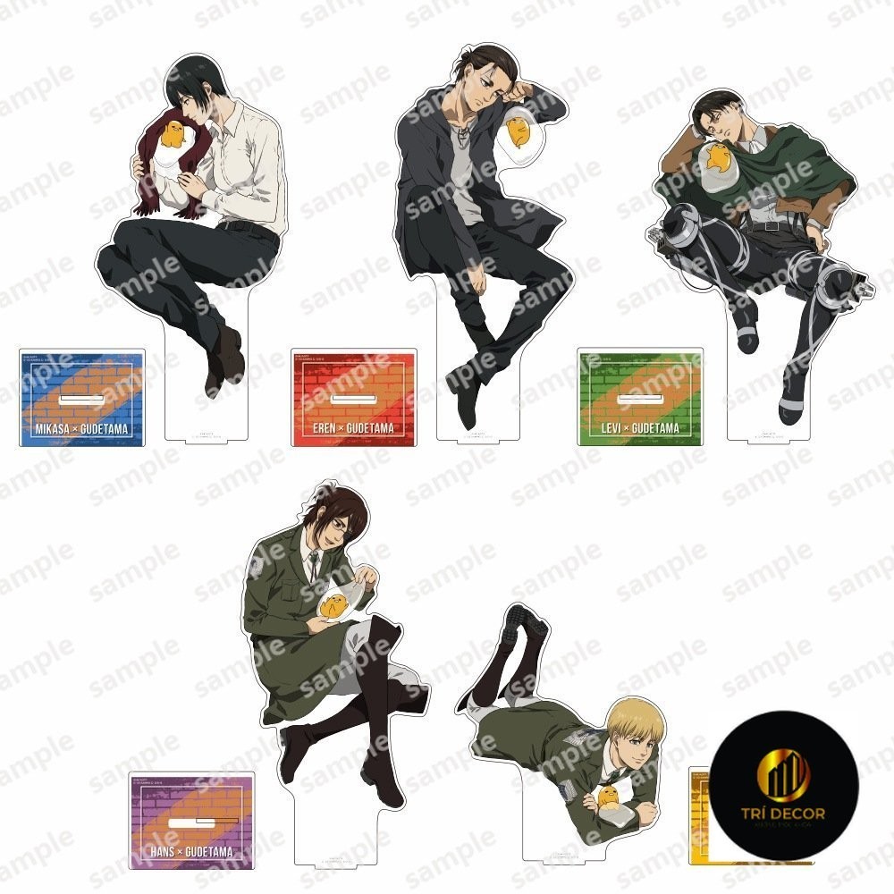 Standee รุ่น Attack On Titan ver HUG EGG GUDETAMA อะคริลิครูปปั้น standee อะนิเมะ micha chibi จอแสดงผลตกแต่ง