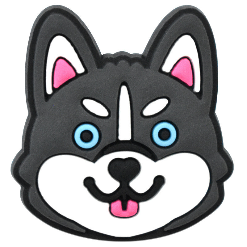 Jibbitz อุปกรณ์เสริมหัวเข็มขัด ยางนิ่ม กันน้ํา ลายการ์ตูนสุนัข ดอกไม้ สําหรับตกแต่งรองเท้า Crocs Diy