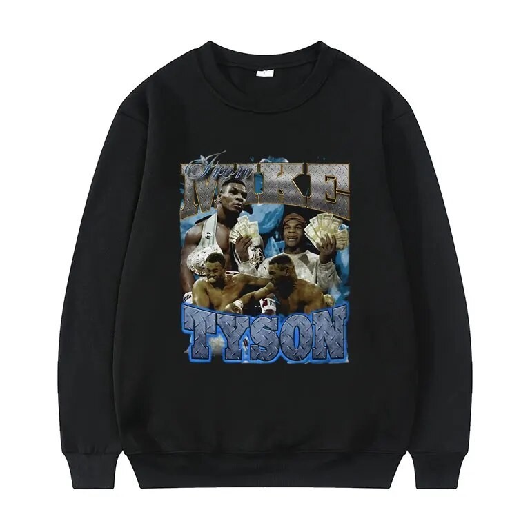 เสื้อกันหนาว แบบสวมหัว ทรงหลวม ลาย Iron Mike Fight Club Legend Mike Tyson สําหรับผู้ชาย